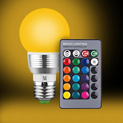 Superdream E27 3W RGB LED Light Bulb 16 Colors Changing Dimmable Multi Color LED Light with IR Remote Control for Home Decoration Bar Party KTV Mood Lighting (1 Pack)