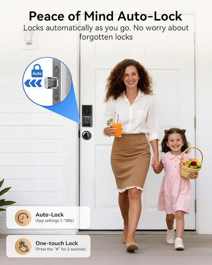 Keyless Entry Door Lock with Knob Handle, Fingerprint Smart Lock