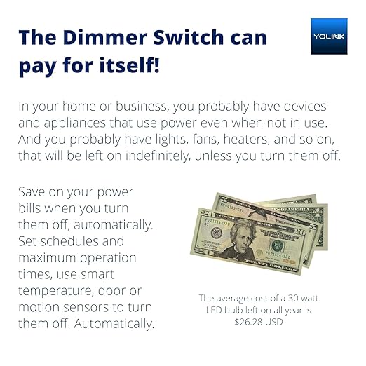 YoLink Smart Dimmer Switch, Alexa, Google, IFTTT Integration, Neutral Wire & YoLink Hub is Required
