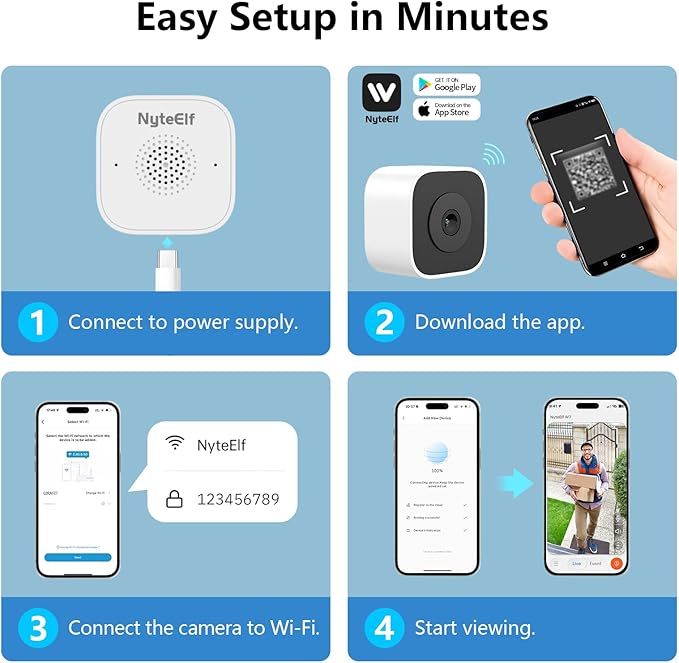 3MP Window Cameras for Home Security, Security Camera, 2K Full Color Night Vision, AI Human & Motion Detection, 24/7 Recording, Two-Way Audio, Easy Installation (DeepBlack)