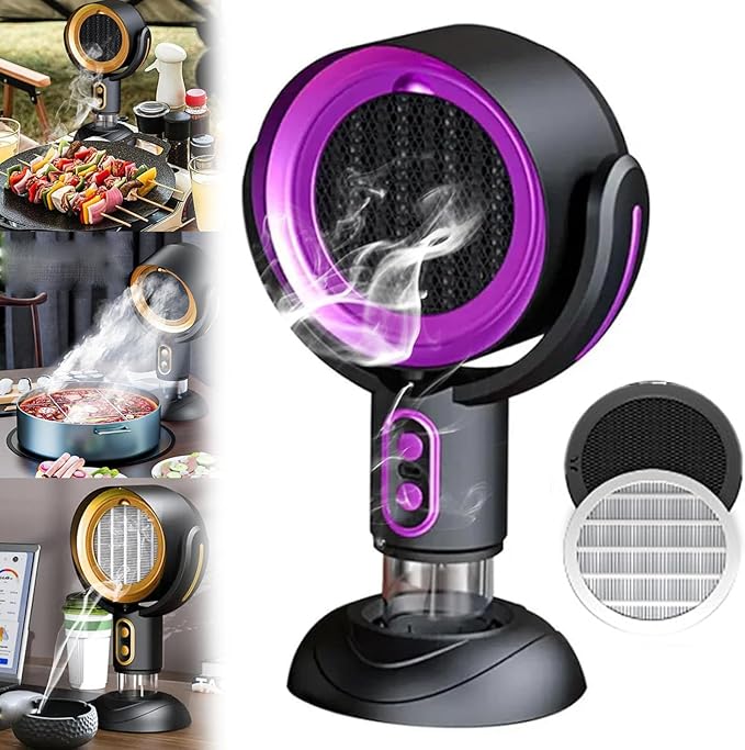 Purifier for Smoke, Smoke out Fan, for Smoking Indoors, Rechargeable Air Pur-ifier, smoke Away Purifier (Purple-Plug In)