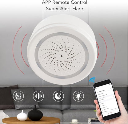 Walfront Smart Security Alarm Wireless Home Alarm System with 90dB Siren 18 Tones APP Control 2.4GHz for Burglar Door Sensor Motion Detector (WiFi)
