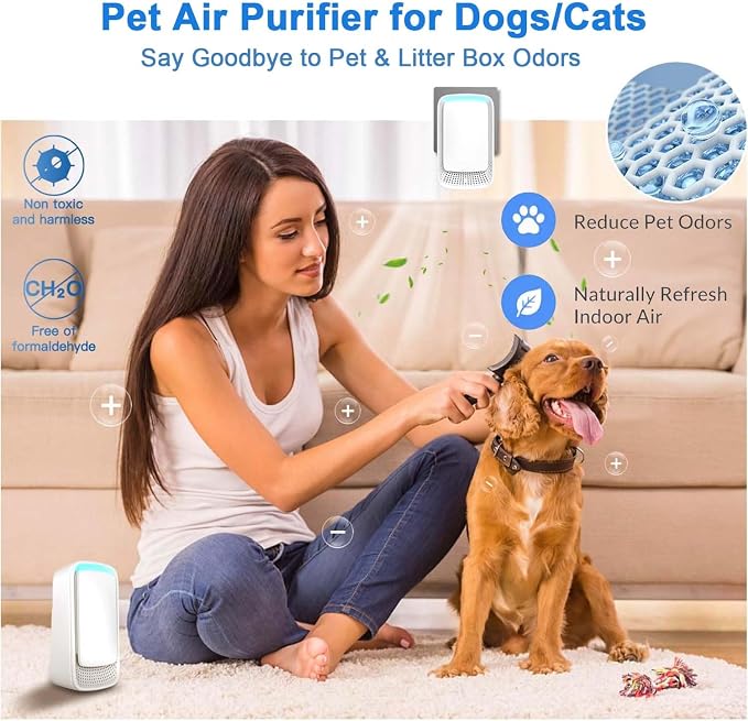 Plug in Air Ionizer Negative Ion Technology Air Purifier for Home Bedroom Office, Filterless Portable Ionic Air Cleaner, Quiet Odor Eliminator for Pets Smoke Dust Mini Freshener