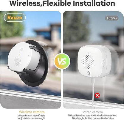 Rxuze 2.5K 4MP Indoor Window Camera, Wireless Cameras for Home Security