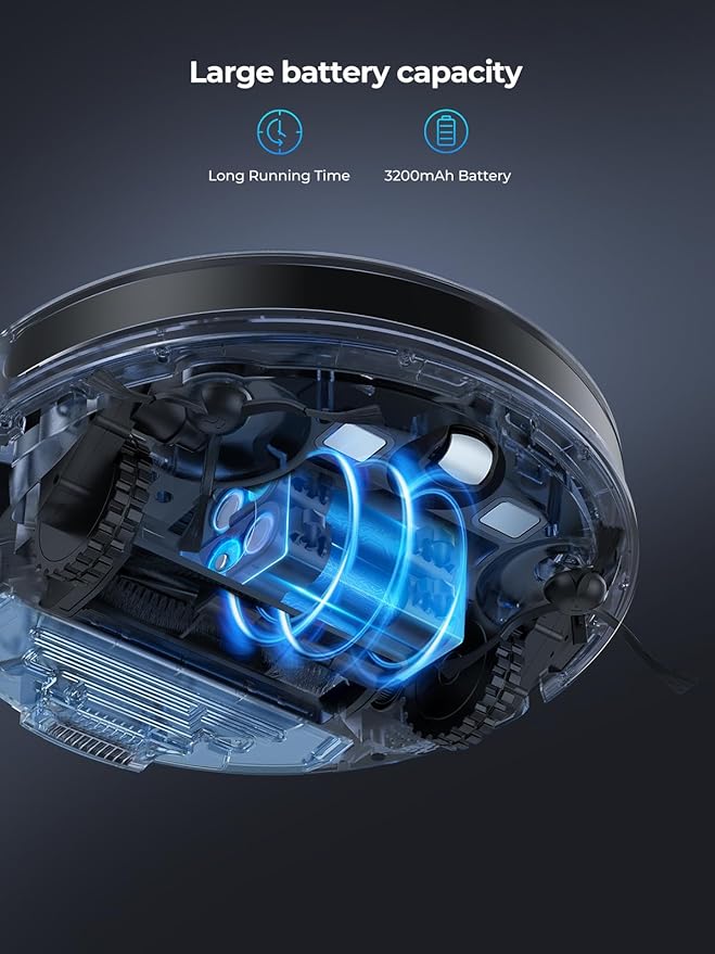 Robot Vacuum and Mop Combo, 5000Pa Robotic Vacuum with Self Emptying Dock for 60 Days, Smart Lidar Navigation Robot Vacuum Cleaner, Mapping, APP/Voice Control for Per Hair, Hard Floor and Carpet