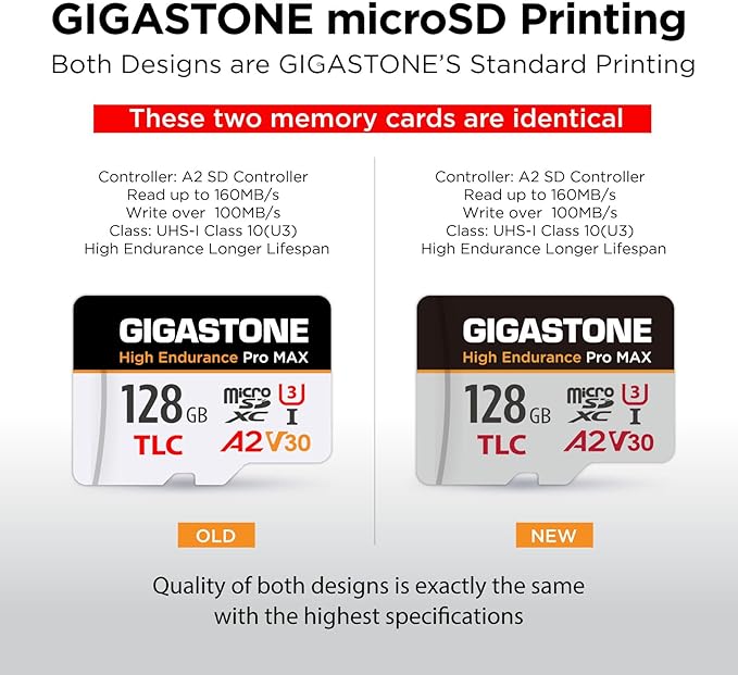 【5 Yrs Free Data Recovery】【Dash Cam】 GIGASTONE 128GB Micro SD Card, TLC High Endurance Pro MAX, Speed Up to 160MB/s, Compatible with REDTIGER Rove VIOFO VANTRUE PRUVEEO, MicroSDXC UHS-I A2 V30 U3