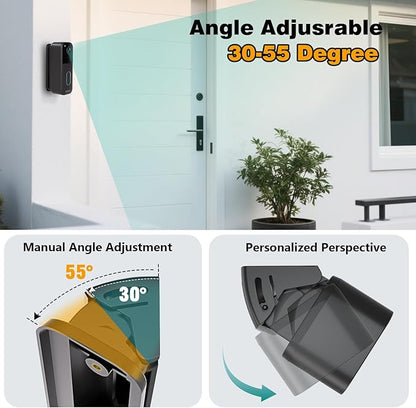 All-New Blink Doorbell Angle Mount, Adjustable 30–55 Degrees Corner Mount for Blink Doorbell Camera 2nd Gen(Newest Model), Angled Mounting Bracket Wedge Kit, Wide Viewing Angle Holder, (Black)