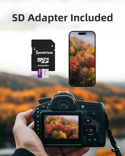 Micro SDXC Memory Card 32GB 2Pack, Speederlash Camera Plus TF Card with Adapter, 90MB/s Read Speed, 4K UHD&5K Video Support, U1 A1 Rated, for Security Camera, Smartphone, Drone, Tablet, PC