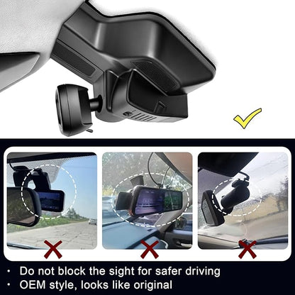 Front 4K & Rear 1080P Dash Cam Fit for Dodge RAM Gen5 RAM 1500 2025 2026 Mid-Term Facelift (Model G), Big Horn Laramie Lone Star Limited Rebel RHO Tradesman etc, UHD 2160P Video, OEM Look, 128GB Card