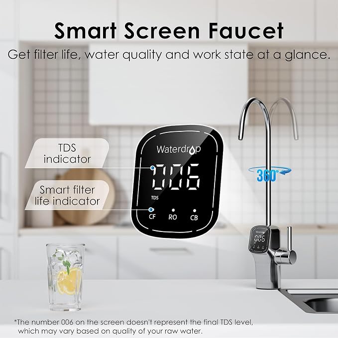 Waterdrop G3P600 Reverse Osmosis System, 600 GPD Tankless RO Water Filter