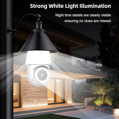 2.4&5Ghz WiFi Light Bulb Security Camera,2K Wireless Light Bulb Camera, Light Socket Security Cam with Motion Detection,Two-Way Talk, Color Night Vision, Compatible with Alexa