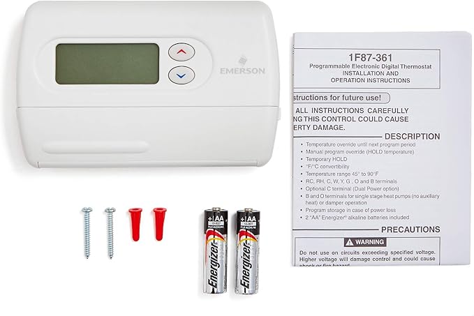 Emerson Thermostats Emerson 1F87-361 7 Day Programmable Thermostat for Single-Stage Systems