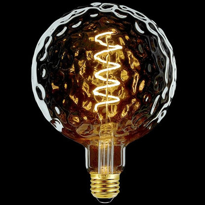 G40 LED Edison Bulb, Smoke Gray Hand-Blown Hard Glass, 4W (25W Incandescent Equivalent), 110-130V, E26, 2000K Warm Yellow Light, 200LM, Dimmable, for Indoor Decorative Lighting (Meteorite)