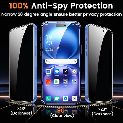 Lesakit 4+4 Pack Privacy Screen Protector for iPhone 16 Plus 6.7-Inch with 4 Pack Camera Lens Protector, Anti Spy Tempered Glass Film 9H Hardness Case Friendly