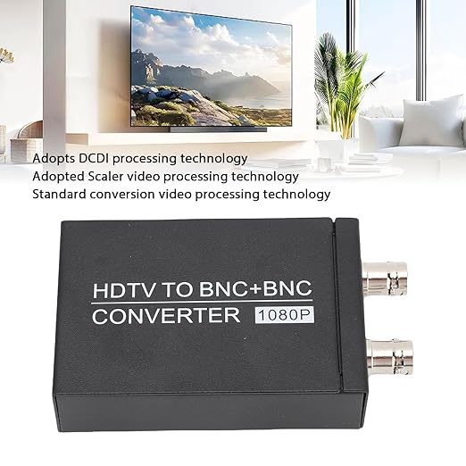 HDMI to BNC Converter, HDTV to BNC Converter 1080P, HDMI in BNC Out Video Audio Converter for Security Camera TV Projector