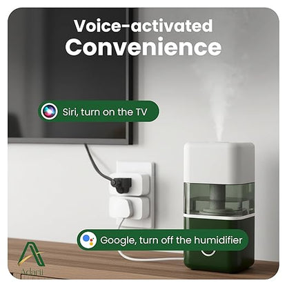Adarii Smart Plug Google Home, Compatible with Alexa, 15A WiFi Plug, 2.4GHz, Smart Life Plug, Voice Control, Compact Indoor Smart Plug, FCC Certified, Tuya Smart Plug, No Hub Needed, 1 Pack