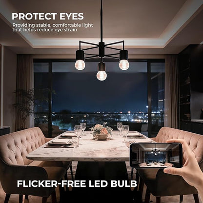 GvvooHome E26 G16.5 Edison LED Bulb, Dimmable 4W 40W Equivalent, 4000K Neutral White, Round Globe Bulbs for Chandeliers, Ceiling Fan, Vanity & Pendant Lights, 90+ CRI, 400LM, 6 Pack