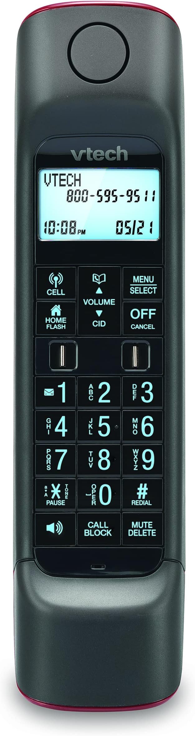 VTECH VS122-16 Retro-Design Cordless Phone: Bluetooth Connect to Cell, Call Blocker, Answering System, Full-Duplex Speakerphone