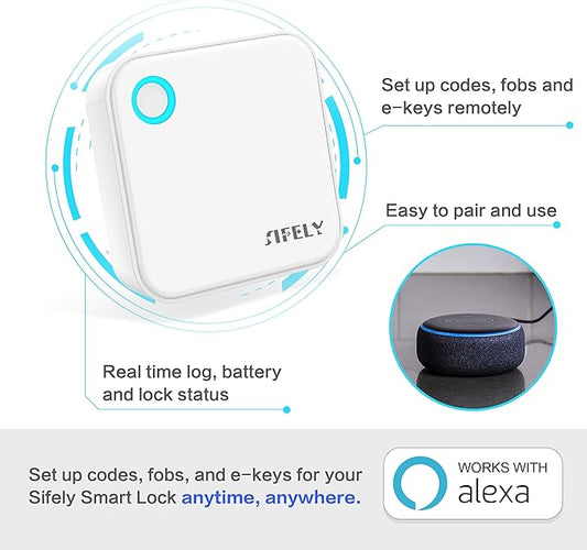 Sifely Smart Lock Wi-Fi Gateway - Remote Access Hub for Sifely Smart Door Lock, Works with App & Alexa (Model G5, Supports 2.4G & 5G Wi-Fi Dual-Band)