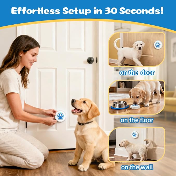 ChunHee Dog Bells to Go Outside – Bell for Dogs to Ring to Go Potty | Dog Door Bell with 5 Adjustable Volume & 36 Ringtones | Chew-Proof Dog Potty Bell | Bells for Dog Training to Go Outside