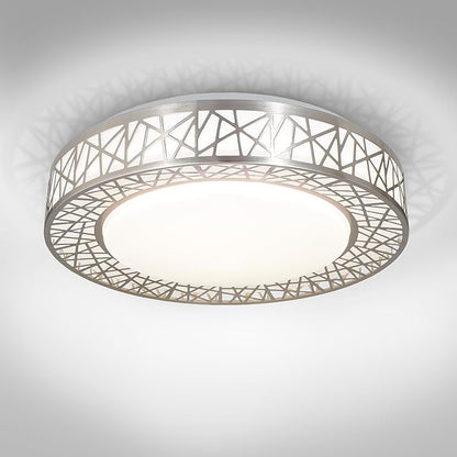 ASD 16 Inch LED Flush Mount Ceiling Light Fixture for Bedroom, 28W 1752LM 5CCT 2700K-5000K, Triac Dimmable Lights, Dining, Living Room, Kitchen Lamps, Modern Home Lighting Fixtures, Nickel, ETL
