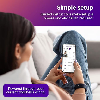 Roku Smart Home Wired Video Doorbell & Chime - 1080p HD Night Vision Ultrawide View Doorbell Camera with Motion & Sound Detection, 2-Way Audio & Works with Alexa & Google, 90-Day Subscription Included
