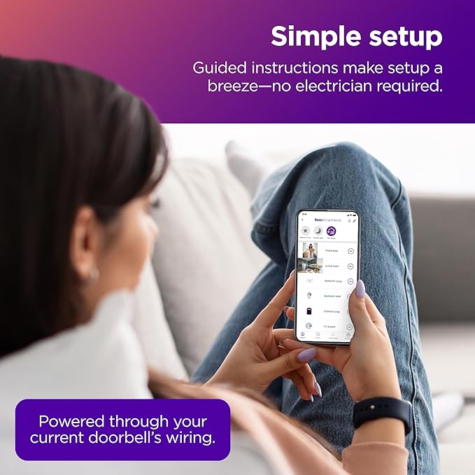 Roku Smart Home Wired Video Doorbell & Chime - 1080p HD Night Vision Ultrawide View Doorbell Camera with Motion & Sound Detection, 2-Way Audio & Compatible with Alexa & Google (Renewed)