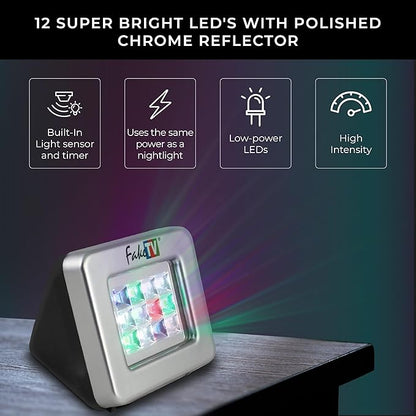 FTV-11 - Advanced Burglar Deterrent Device – Widescreen Realistic Television Simulator with Reflective Lens - Dummy Home Security Device with Lights – Protect Your House & Valuables
