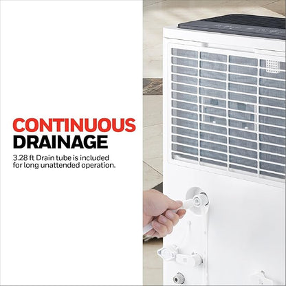 2024 NEW! Honeywell 50-Pint ENERGY STAR Dehumidifier with Built-in PUMP – Laundry Mode, Auto-Comfort Mode & Thermal Overload Protection, TPFIT50PWK