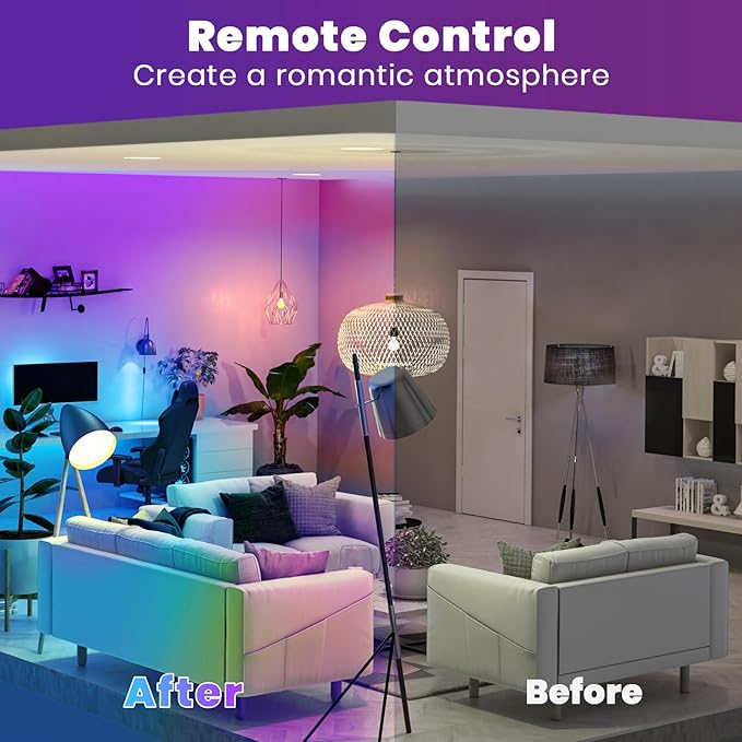 Color Changing Light Bulb with Remote,9W A19 E27 Cool White 6500K 450LM Dimmable Multicolor LED Light Bulb,Memory Function,16 Color RGB Light Bulbs for Bedroom Indoor Party(1Pack)