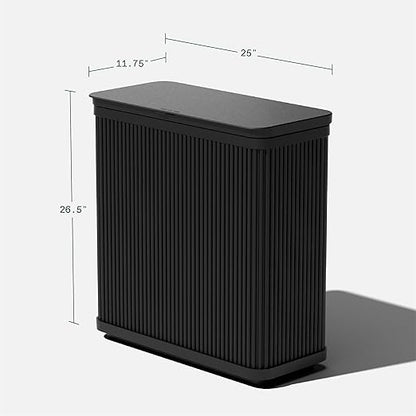 Veradek Tambour Series Outdoor Trash Can with Lid – All-Weather Waste Bin for Patio, Pool, BBQs & Parties | Durable Dual Bag System up to 30 Gallons | Modern Design for Backyard or Deck