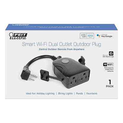 Feit Electric 120V 15A Smart Wifi Enabled Dual Outlet Wall Plug