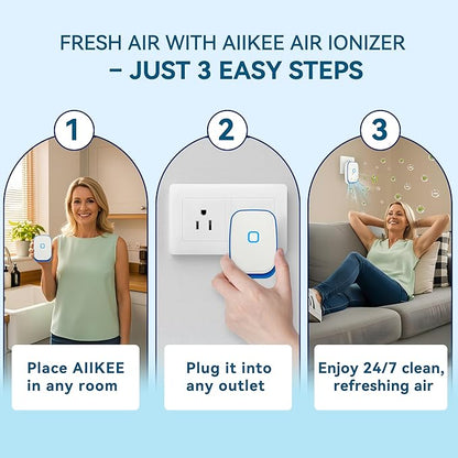 Plug In Air Ionizers for Home – 4 Pack Negative Ion Air Cleaner for Strong Dog Poof, Cat Litter Box Deodorizer, Air Purifier For Smoke, Kitchen Odor, Bathroom Closet Shoe Cabinet Office – White