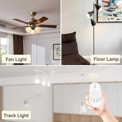 ORALUCE LED Remote Control Light Bulbs 60 Watt Equivalent, Dimmable 2700-6500K Lightbulbs E26 Base, A19 Bluetooth Smart Light Bulb for Lamp, Bedroom, 4 Pack with Remote Control