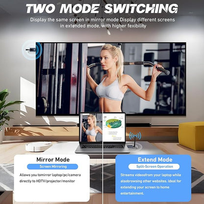 Wireless HDMI Transmitter and 2 Receivers,LED Display,165FT,Plug and Play,Metal Housing,Smart Thermal Control,5GHz Wirelessly Stream to Multiple TVs, Wireless HDMI Splitter for TV Box/Camera/Laptop/PC