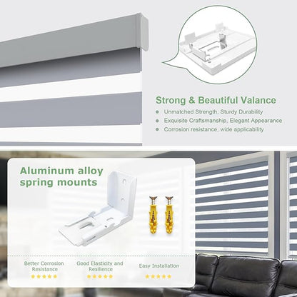 Motorized Blinds with Remote 80% Blackout Smart Electric Zebra Shades Built-in Rechargeable Automatic Blinds for Window Compatible with Alexa Google Luxurious Grey