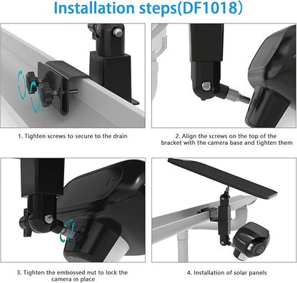 2 in 1 Camera Gutter Mount for Reolink Argus 4 Pro 4K Solar Security Cameras (Black)