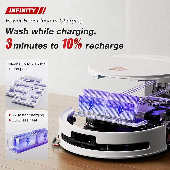 Yeedi M16 Infinity Robot Vacuum & Mop, 30000Pa Blast Suction, Infinity Runtime, Instant Self-Cleaning OZMO Roller Mop, Hot Water Wash & Hot Air Dry Omni Station, ZeroTangle 4.0, AI Obstacle Avoidance