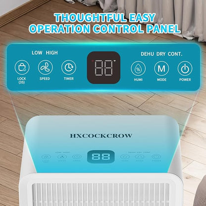 Dehumidifier for Home Basement, 17 Pints Dehumidifiers with Drain Hose for 550 Sq. Ft Bedroom Bathroom Small Room RV, 3 Working Modes, Smart Humidity Control, 24H Timer, Auto Defrost