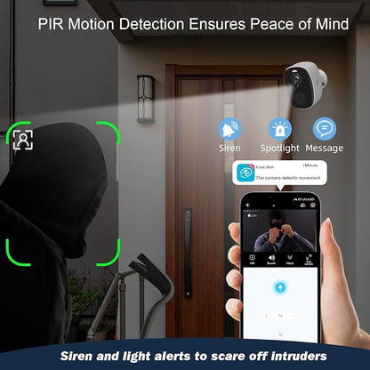 Rraycom 4pc Security Cameras Wireless Outdoor Battery Powered, 5GHz/2.4GHz