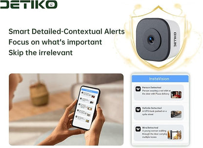 2K Window Camera, 2.4G WiFi, Window Security Camera for Home, Full Color Night Vision, AI Person/Vehicle/Pet Detection, 911 Emergency, US Based Cloud, 24/7 Recording, Easy & Quick Install