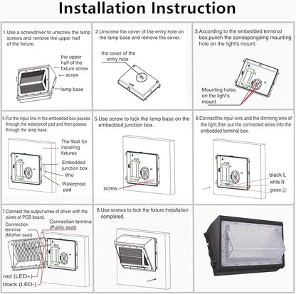 1-10V Dimmable 120W LED Wall Pack Light with Dusk to Dawn Photocell, 100-277V 16800LM 800-1000W HPS/HID Equiv., 5000K Outdoor Security Lighting, ETL Commercial Wall Mount Lights for Building