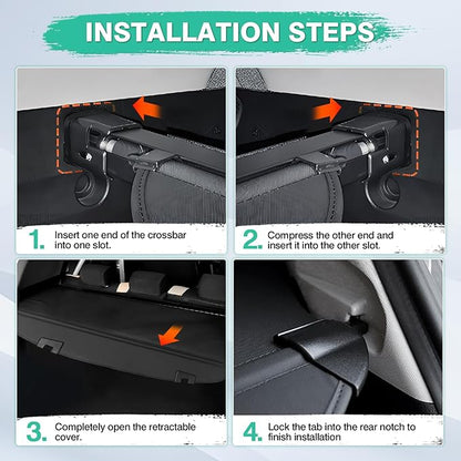 Powerty Cargo Cover for Mazda CX5 CX-5 2017-2024 2025 Accessories Retractable Trunk Cover Waterproof Trunk Security Cover Shielding Shade No Gap