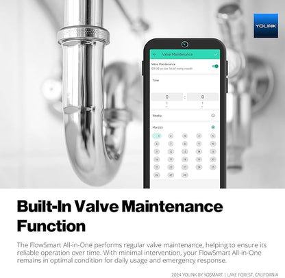NSF Certified YoLink FlowSmart All-in-One Smart Water Meter & Auto Shutoff for 1" Pipes, LoRa Long-Range, Real-Time Leak Detection, 10-Year Battery, 80+ Device Ecosystem, Hub Included – YS5018