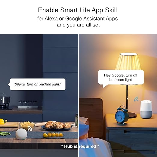 HAUZA Smart Light Switch BLE (Bluetooth) - 2 Gang Touch Panel, Hybrid Wiring (Neutral/no Neutral)-Smart Life App, Compatible with Voice Assistants and Internet Features Through Hauza Gateway