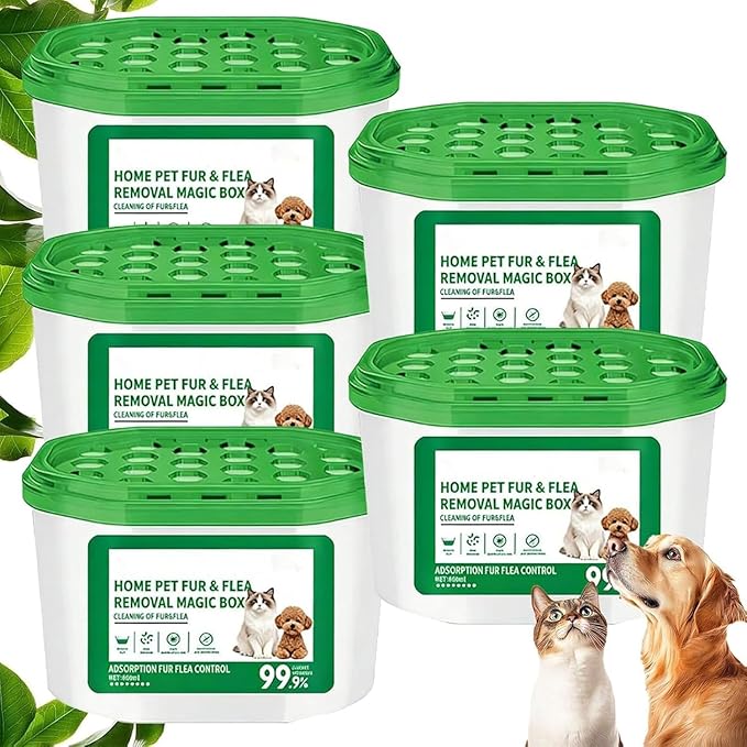 Home Pet Fur & Odor Removal Magic Box, Portable Pet Hair Remover & Odor Eliminator, 360° Cleaning Coverage for Sofa Carpet Bed, Ideal for Home Bedroom Living Room Pets Areas (5)