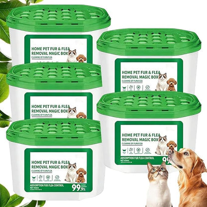 Home Pet Fur & Odor Removal Magic Box, Portable Pet Hair Remover & Odor Eliminator, 360° Cleaning Coverage for Sofa Carpet Bed, Ideal for Home Bedroom Living Room Pets Areas (5)