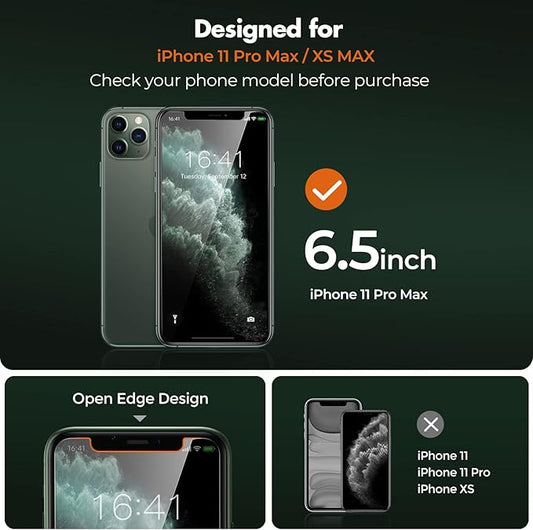 UNBREAKcable 2 Pack Privacy Screen Protector for iPhone 11 Pro Max/Xs Max, Shatterproof Tempered Glass [True 28°Anti Spy] [9H Hardness] [Easy Installation] Protector for Apple 6.5"