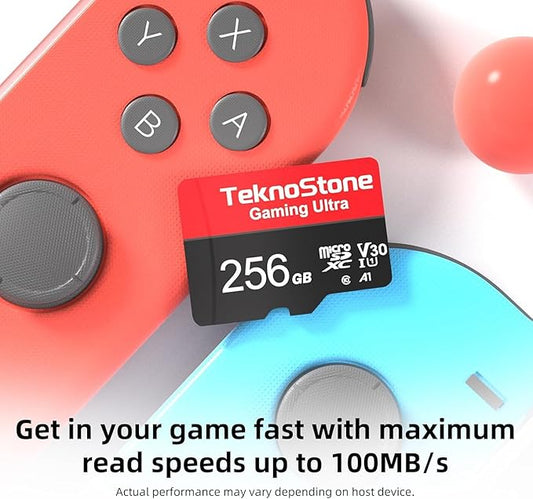 Gaming 256GB MicroSDXC Flash Memory with Adapter 100MB/s Read 50MB/s Write Speed UHS-I C10 U3 V30 A1 Rated HD Support TF Card Suitable for Nintendo-Switch 1 Steam Deck ROG Ally (1 Pack)
