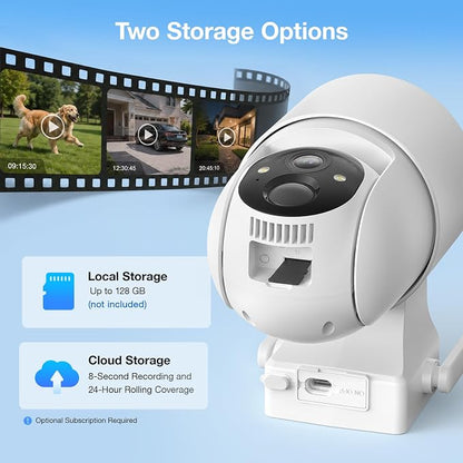 Tical Solar Security Cameras Wireless Outdoor 1 Pack, 4MP, 24/7 Recording